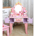 木製皇冠兒童梳妝台(含靠背椅)_5