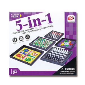 五合一磁性棋盤遊戲組