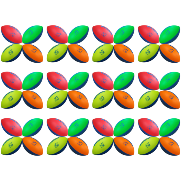 [Free shipping within the USA] 9-Inch PU Foam American Football - 48 PCS - Neon Colors
