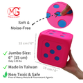 [Free shipping whithin the USA] 6-Inch PU Foam Dice- 4 PCS_1