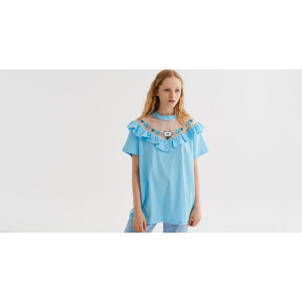 lazy oaf grumpy cat frilly t-shirt