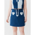 Lazy Oaf Double Denim Lace Up Skirt_5