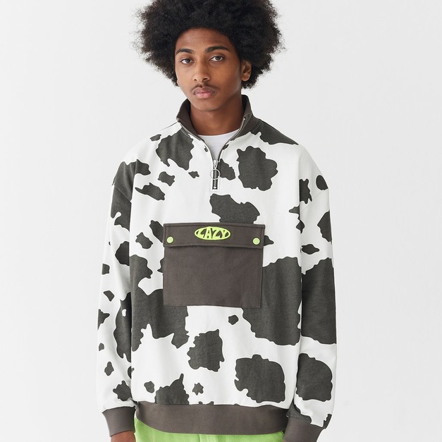 Lazy Oaf Lazy Cow Half Zip Sweatshirt