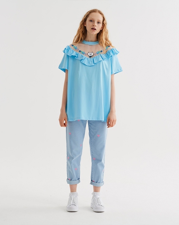 lazy oaf grumpy cat frilly t-shirt