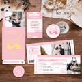 訂製婚卡喜帖．編號SP01a3 甜心粉．護照組喜帖婚卡(機票喜帖+護照筆記本)．贈信封及貼紙．喜帖免版費．少量喜帖印製．婚禮邀請卡 ╭＊EternaLove