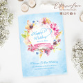 訂製明信片婚卡喜帖．編號MR12 唯美水彩 甜心粉．喜帖婚卡．贈信封及貼紙．喜帖免版費．少量喜帖印製．婚禮邀請卡 ╭＊EternaLove_2