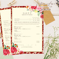 訂製結婚書約證書夾+書約組～編號CH04 繽紛喜慶 花魁紅．戶政事務所結婚登記專用 結婚書約 結婚證書 書約夾 證書夾╭＊EternaLove_1