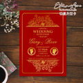 訂製明信片婚卡喜帖．編號MR22 絢麗年代 古典紅．喜帖婚卡．贈信封及貼紙．喜帖免版費．少量喜帖印製．婚禮邀請卡 ╭＊EternaLove