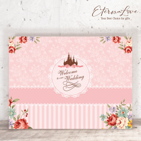 單軟式布式背板租借．編號MR03 夢幻童話 甜心粉．300x225cm．組合式婚禮背板 (立體傘板 全省可寄)╭＊EternaLove