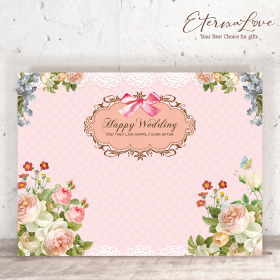 單軟式布式背板租借．編號MR07 法式拼貼 甜心粉．300x225cm．組合式婚禮背板 (立體傘板 全省可寄)╭＊EternaLove