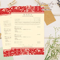 訂製結婚書約證書夾+書約組～編號CH03 中式剪紙 胭脂紅．戶政事務所結婚登記專用 結婚書約 結婚證書 書約夾 證書夾╭＊EternaLove_1