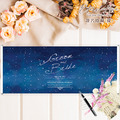 訂做婚禮油畫布簽名綢(條) 含兩側鋁桿．編號MR13 星空藍╭＊EternaLove