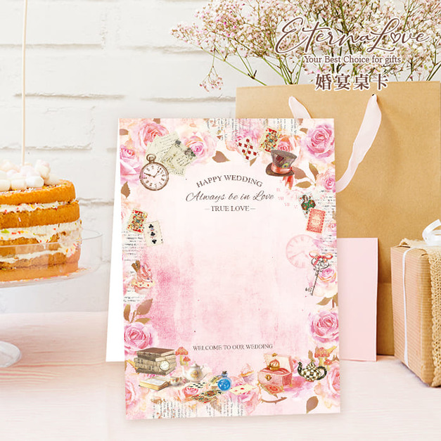 訂製囍宴桌卡．編號MR16 甜心粉．婚禮桌卡 囍宴桌卡 宴席菜單 ╭＊EternaLove