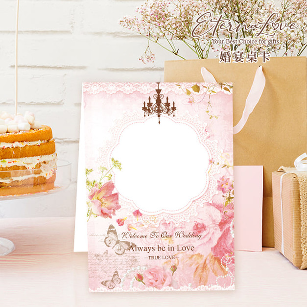 訂製囍宴桌卡．編號MR01 甜心粉．婚禮桌卡 囍宴桌卡 宴席菜單 ╭＊EternaLove