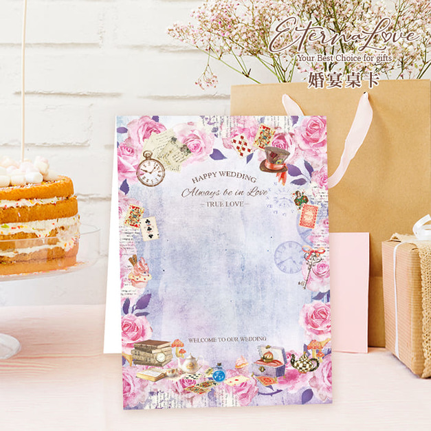 訂製囍宴桌卡．編號MR16 浪漫紫．婚禮桌卡 囍宴桌卡 宴席菜單 ╭＊EternaLove