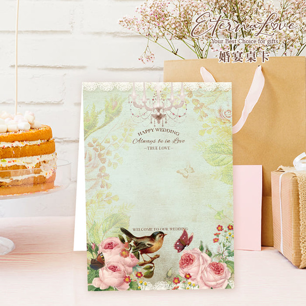 訂製囍宴桌卡．編號MR05 自然綠．婚禮桌卡 囍宴桌卡 宴席菜單 ╭＊EternaLove