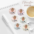 〃客製人像姓名貼〃小花照片姓名貼．防水姓名貼．可愛姓名貼．手寫風姓名貼．手繪風姓名貼．防水貼紙．寵物貼紙．圓形貼紙．開學必備．文具餐具．幼兒園必備╭＊EternaLove