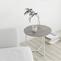 諾迪北歐風圓形邊桌 灰岩白