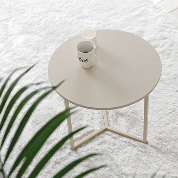 諾迪北歐風圓形邊桌 象牙白