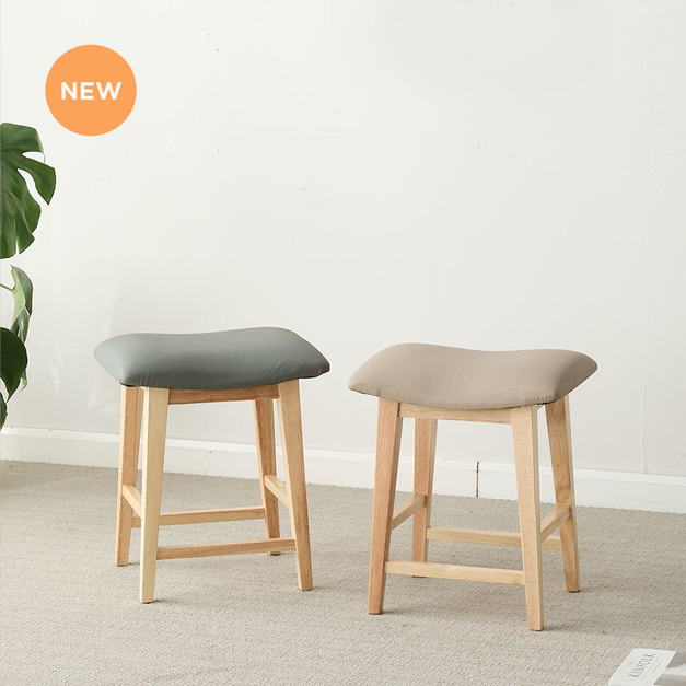 西力特原木皮革椅凳