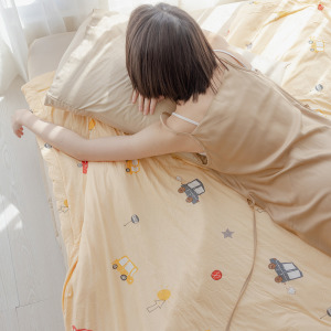 [青鳥家居] 阿布 針織 x 涼感紗 / 單人涼被 - 1件組