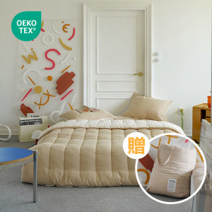 韓系治癒時光鬆餅被 雙人3件組 拿鐵米