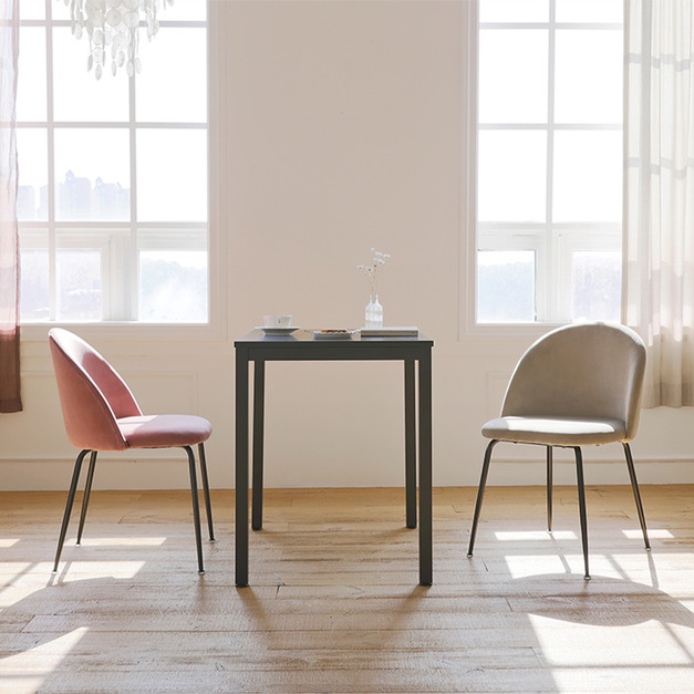 格尼天鵝絨布餐椅