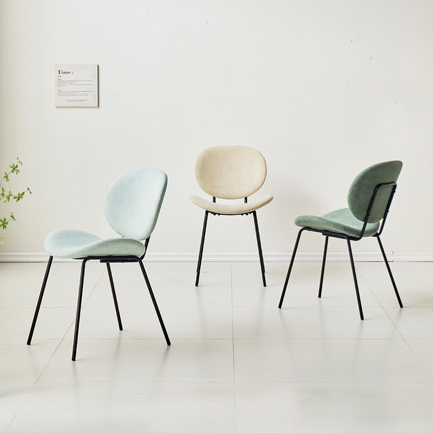 卡爾絨布餐椅(2入)