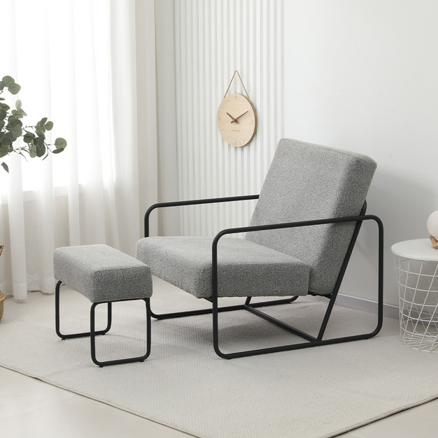 萊克單人沙發椅組 含腳蹬