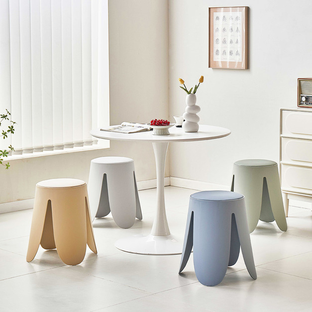 現代風香蕉皮革椅凳(2入)