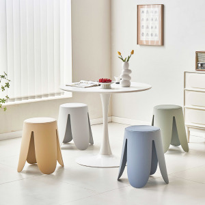 現代風香蕉皮革椅凳(2入)