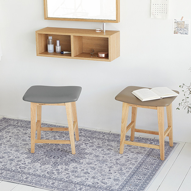 西力特原木皮革椅凳