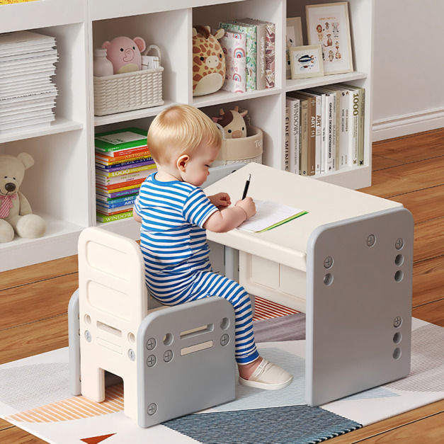 兒童3合1成長桌椅組