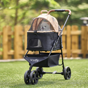 福利品：寵物推車小型犬專用3輪版 米色