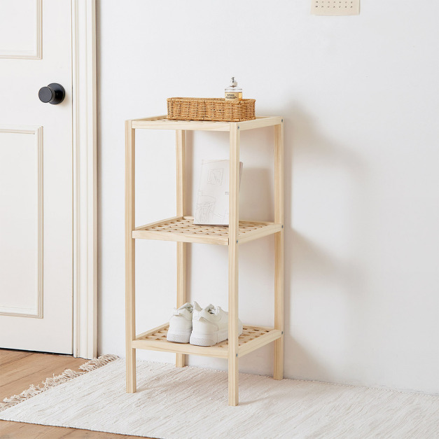 韓風網格木層架-3層