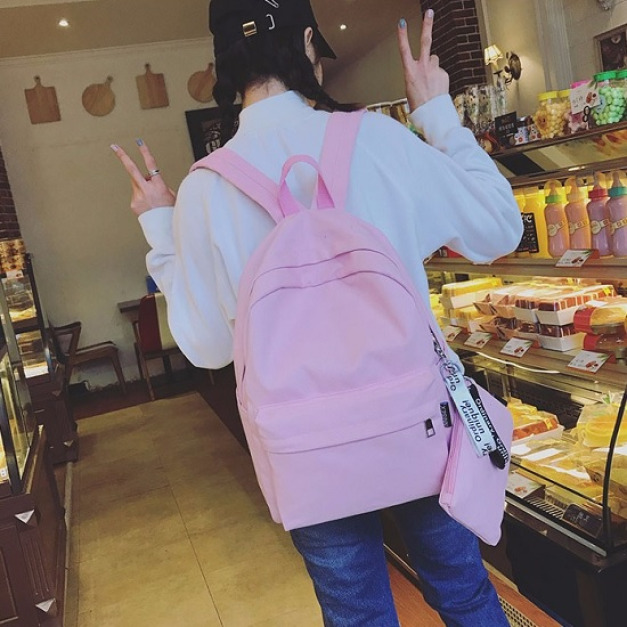 韓國限定純色帆布包(附贈小包)-DoubleBear