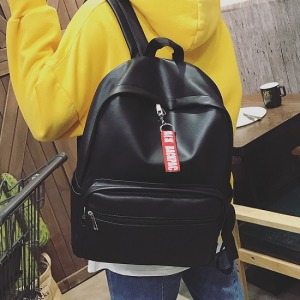 簡約PU皮質後背包-DoubleBear