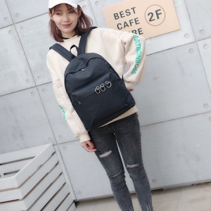 潮流三環帆布雙肩包-DoubleBear