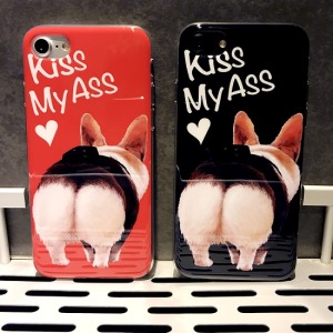 惡搞親我屁屁手機軟殼-DoubleBear