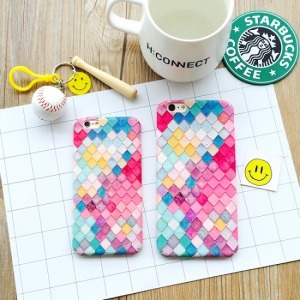 七彩美人魚鱗片磨砂手機殼-DoubleBear