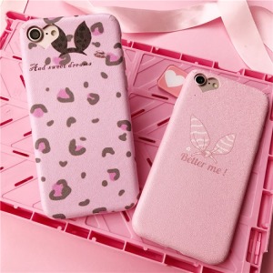 日系豹紋愛心孔手機殼-DoubleBear