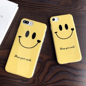 正能量笑臉烤漆手機軟殼-DoubleBear
