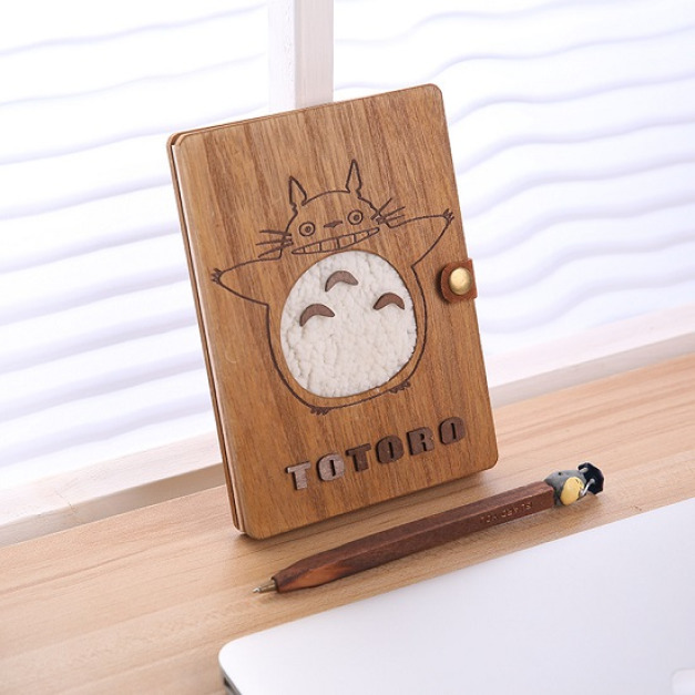 木質手工龍貓筆記本-DoubleBear