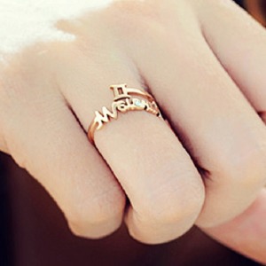 十二星座鑲鑽情侶戒指-DoubleBear