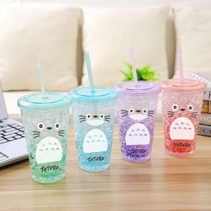 漸層系龍貓雙層保冰隨手杯(附刷具)
