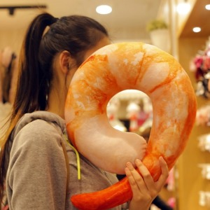 仿真美味大蝦仁頸枕-DoubleBear