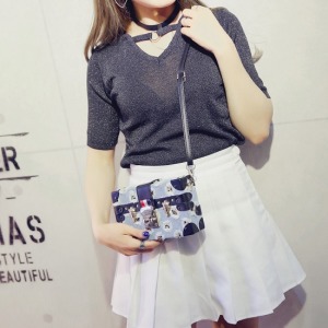 刷破牛仔立體肩背包-DoubleBear