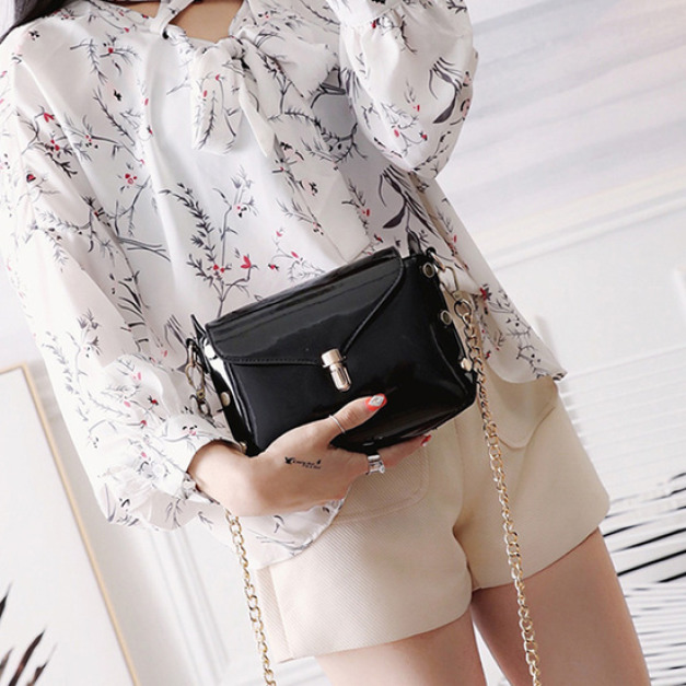 個性鉚釘鏡面單肩包-DoubleBear