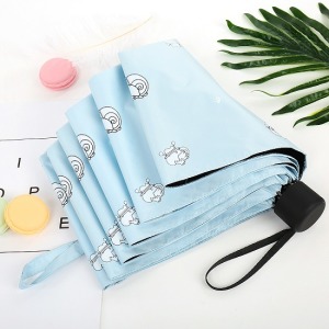 少女心藍色蝸牛抗UV摺疊傘-DoubleBear