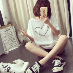 素描愛心T恤-DoubleBear